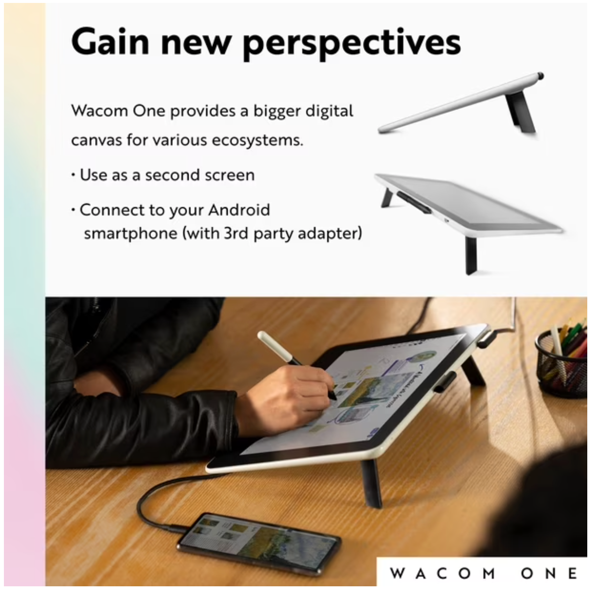 Tableta de dibujo Wacom One HD Creative Pen Display de 13,3"
